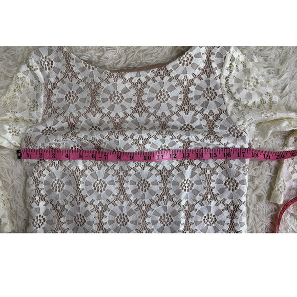 Vince Camuto Womens Size 12 White Lace Nude Lined Sheath Dress #0416 - Picture 9 of 12